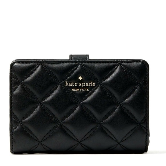 kate spade Handbags - Kate Spade Natalia Quilted Leather Medium Compact Bifold Wallet in Black